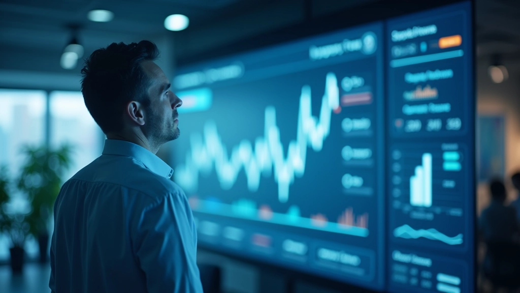 Digitales Dashboard mit Echtzeitdaten und Geschäftskennzahlen auf modernem Monitor