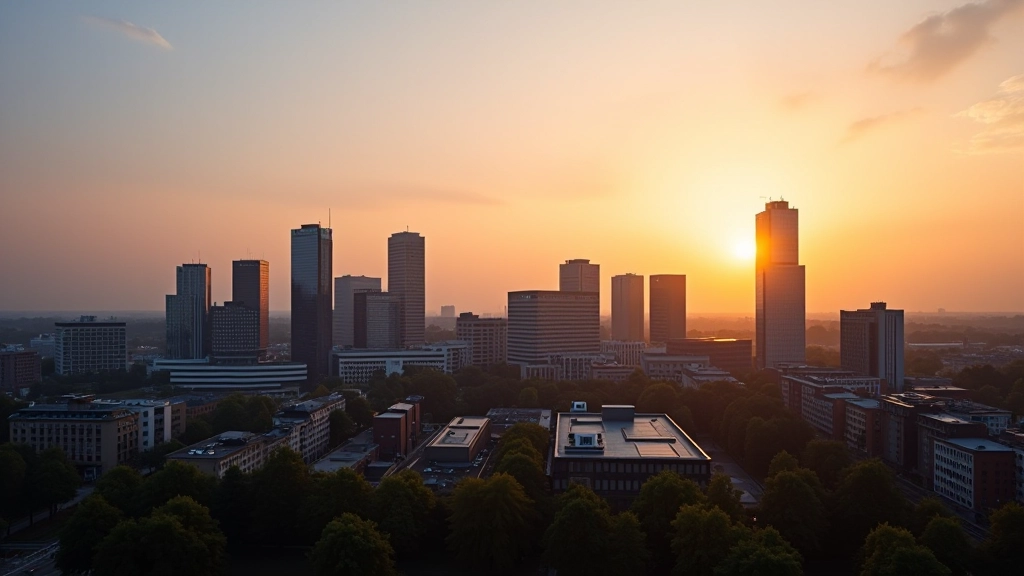 Dresdner Skyline mit modernen Bürogebäuden und Technologieparks