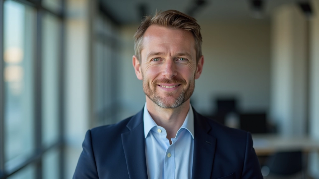 Dr. Klaus Hoffmann, Makroökonom, Porträt von vorne mit Blazer
